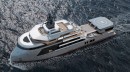 Lontano is a superyacht explorer concept that upgrades the Ulstein X-BOW commercial shipping hull