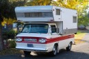1961 Chevrolet Corvair 95 Rampside Truck with drop-in camper on Bring a Trailer