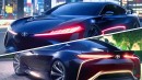 2025 Chevy Malibu vs Toyota Camry GR Sport renderings