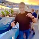 Sylvester Stallone attends a launch event for the new Polestar O2 Concept