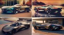 BMW Z5 & Aston Martin DB-E Vantage AI renderings by futurismo_collective on car.design.trends