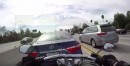 Car cuts rider in hov lane