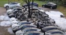 Ten Tesla Model Ys were destroyed in the parking lot of a dealership in Frankfurt, Germany