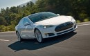 Tesla Model S on road