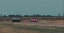 Supercharged Corvette drag races Tesla Cybertruck