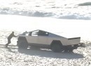 Tesla Cybertruck gets stuck on the beach