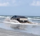 Tesla Cybertruck went for a little swim at the Gulf of Mexico last November