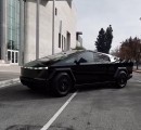 Tesla Cybertruck shows up in glossy black