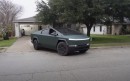 The first Tesla Cybertruck in military green