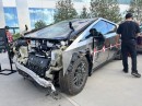 Crashed Tesla Cybertruck