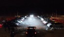 Tesla fans celebrate New Year's Eve with mass light show