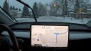 Tesla FSD in the snow is like a rookie driver