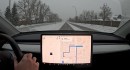 Tesla FSD in the snow is like a rookie driver