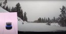 Tesla Model 3 on FSD Beta in the snow