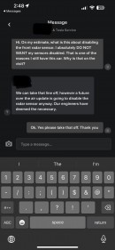Message exchange with Tesla service center