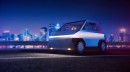 Tesla MicroCyber microcar render inspired by the Tesla Cybertruck by Andreas Shiakas on Behance