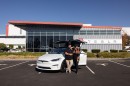 Couple takes delivery of Model X Plaid