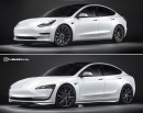 Tesla Model 3 facelift rendering