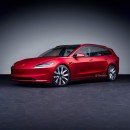 Tesla Model 3 Highland station wagon rendering by Theottle