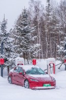 Tesla Model 3 Highland in the snow