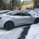 Tesla Model 3 winter crash