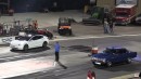 Tesla Model 3 drag races Camaro ZL1, Challenger Hellcat, Old Muscle on Wheels