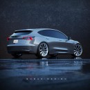 Tesla Model Q Hatchback rendering by sugardesign_1