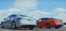 Tesla Model S 75D Demolishes Kia Stinger GT in Drag Race