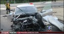 Tesla Model S vs. semi truck crash