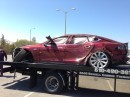 Tesla Model S destroyed in crash