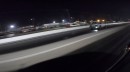 Tesla Model S vs. Fox Body Mustang with NOS and slicks 1/8 mile drag race