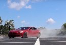 Tesla Model S traction control disabled: donuts