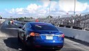 Tesla Model S vs. 997 Porsche 911 Turbo S drag race