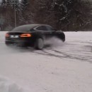 Tesla Model S P100D Doing AWD Donuts in Russian Winter