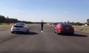 Tesla Model S P100D Drag Races Porsche 911 Carrera 4 GTS