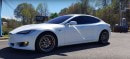 Tesla Model S P100D "Racecar" with Stripped Interior, Drag Radials