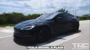 Tesla Model S Plaid drag races RC truck