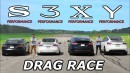 Tesla Model S vs. 3 vs. X vs. Y: The S3XY Performance Drag Race