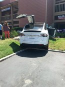 Tesla Model X crashed into building