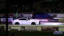 Tesla Model Y and Model X Plaid Drag Ford Mustangs, Chevy truck on DRACS