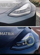 esla installs Global LED-matrix headlights on legacy Model 3/Y