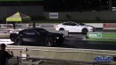 Tesla Model S Plaid drag race head start Mustang GT, Challenger, BMW and Plaid on DRACS