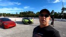 Tesla Model S Plaid drag races Shmee150's stock and Palm Beach Dyno tuned Ford Mustang GT500