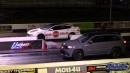 Tesla Model S Plaid drag races dragster, Shelby GT500, Trackhawk, Camaro on DRACS