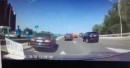 Dash cam footage from Tesla Model S just before the crash