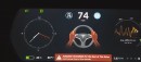 Gauge cluster of Tesla Model S on Autopilot with 8.0 Software update