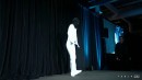 Someone dressed as a robot presented Tesla Optimus at Tesla AI Day