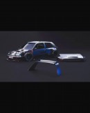 Tesla-Swapped VW Golf Mk3 racing slammed widebody rendering by ar.visual_
