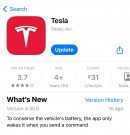 Tesla App update improves battery drain