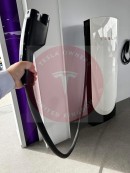 Tesla unveiled a Supercharger V4 stall with an integrated credit card reader